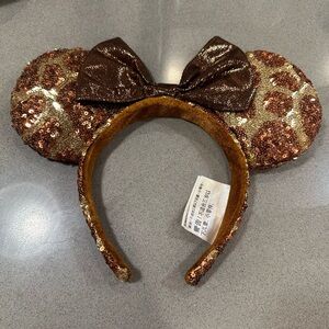 Disney World Giraffe Print Sequin Mouse Ears Headband